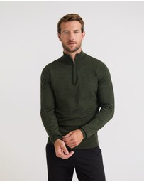 Oxford - Merino Zip Neck Pure Wool Pullover