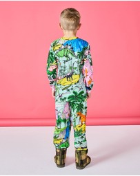 Kip&Co - Jurassic Kids Organic Cotton Long Sleeve Top Pants Pyjama - Kids-Teens