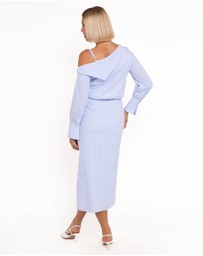 Petal & Pup - Broderick Midi Dress - Blue Stripe