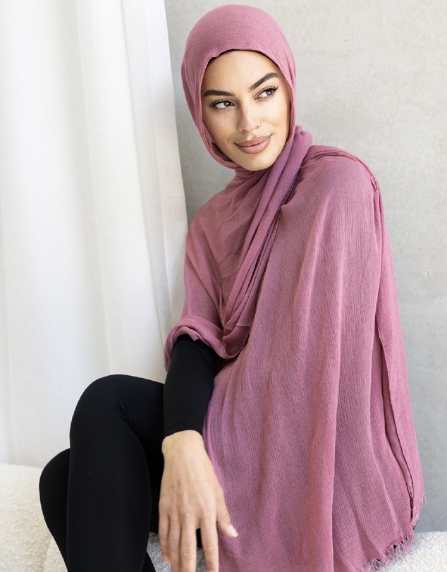 Mod Squad - Luxe Rayon Hijab Frayed Edge - BERRY 21