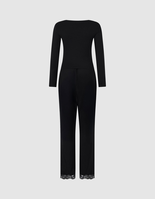 Hunkemoller - PJ LS Jersey Lace Nana Set