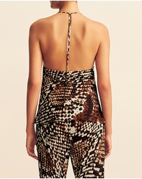 Shona Joy - Maia Sheer Open Back Cowl Top