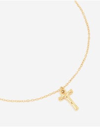 Lovisa - Waterproof Gold Plated Stainless Steel Bamboo Letter T Necklace