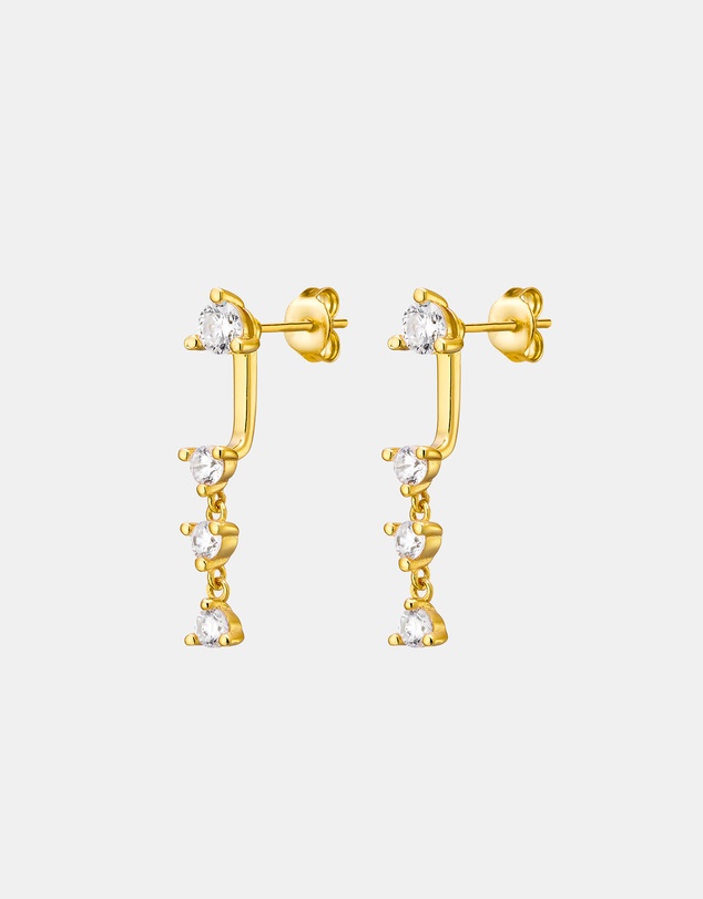 Zoe Olivia - 14K Gold Vermeil Cubic Zirconia Drop Ear Jacket