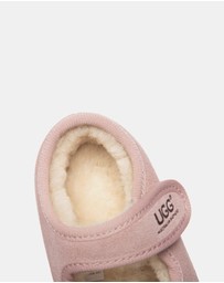 EVERAU - Australian Shepherd Ugg Millie Toddler Cow Suede Upper Loafer Oxfords Flats