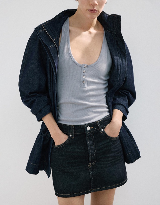 M.N.G - Low-Rise Denim Mini Skirt