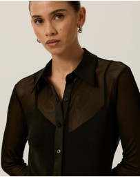Tussah - Bonnie Ruched Waist Collar Midi Dress
