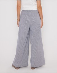 ALEXANDRA - Teri Pants Navy Stripe