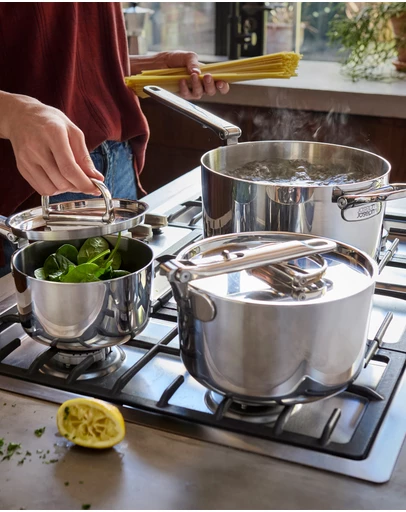 Joseph Joseph - Space Steel 3-piece Stainless-steel Cookware Set with Folding Handles