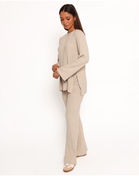 Petal & Pup - Silvie Long Sleeve Knitted Set - Oatmeal
