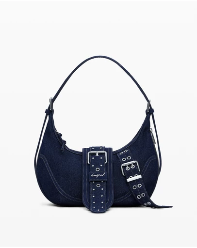 Desigual - Medium denim bag with buckles