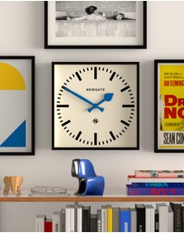 Newgate - Newgate Number Five Wall Clock Black Blue Hands