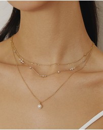Ania Haie - Ania Haie Gold Mini Disc Drop Stacking Necklace
