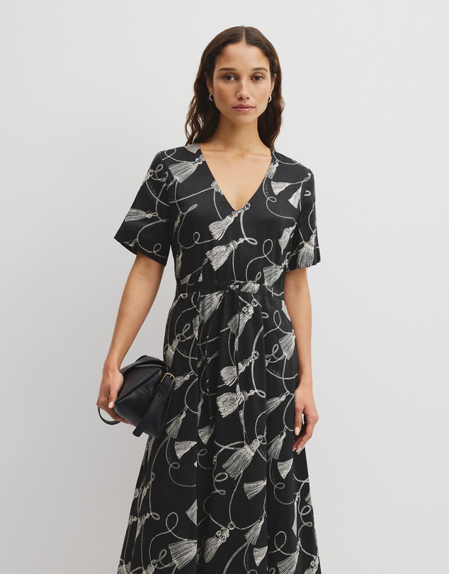 Country Road - Print Cinched Waist Dress