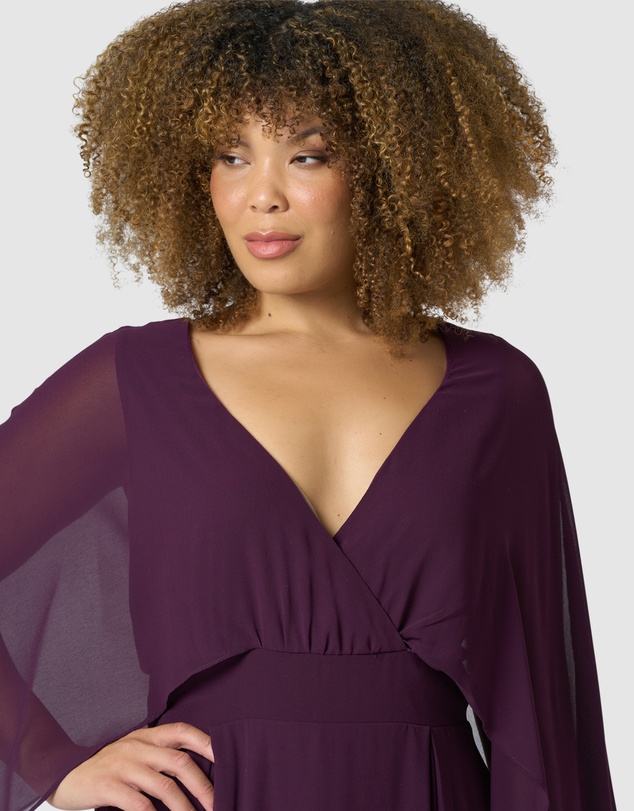 Pink Dusk by Curve Project - Electric Chemistry Cape Maxi Dress