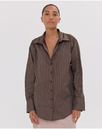 Cloth & Co. - The Dropped Yoke Shirt | Brazil Nut & White