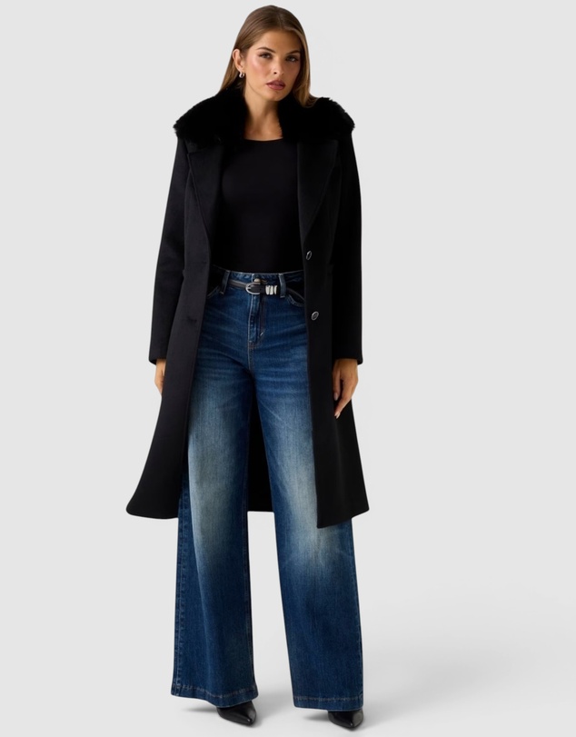 GUESS - Eco Karole Fur Collar Coat