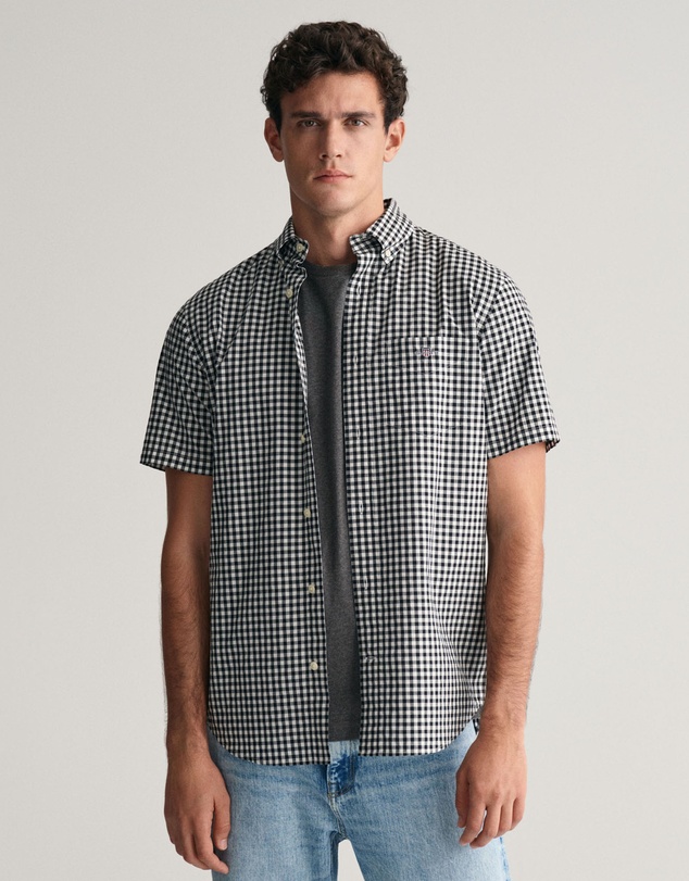 Gant - Regular Fit Classic Gingham Poplin Short Sleeve Shirt