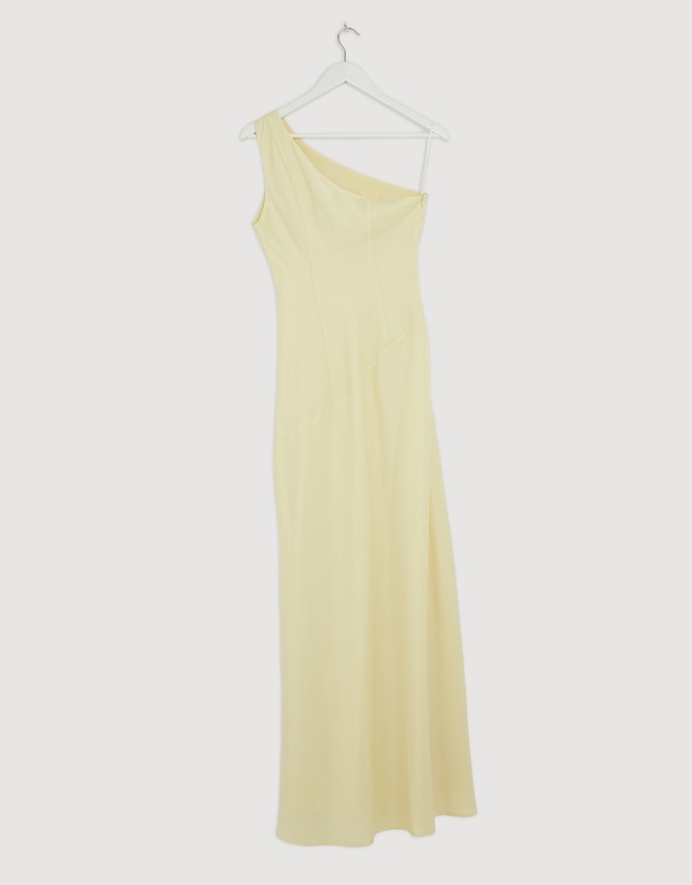 Revibe - Repaired CHANCERY Hallie Satin One Shoulder Drape Maxi Dress - AU 8