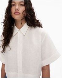 Witchery - Linen Crop Shirt