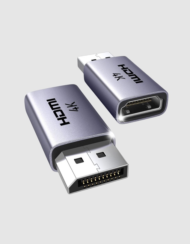 Ugreen - UGREEN DisplayPort to HDMI 4K Adapter 2 Pack Aluminium Housing Plug and Play Black