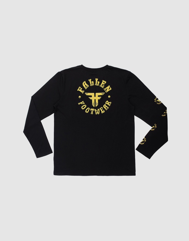 Fallen Footwear - Fallen Footwear Men Circle Logo L/s Tees Regular Fit Black/Yellow