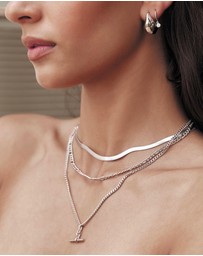 Arms Of Eve - Marcella Double Stack Silver Necklace