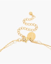 Lovisa - Waterproof Gold Plated Stainless Steel Pearl Beaded & Chain Layered Necklace