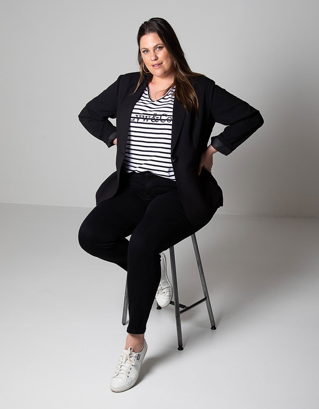 Love Your Wardrobe - LYW & Co Embroidered Stripe Tee