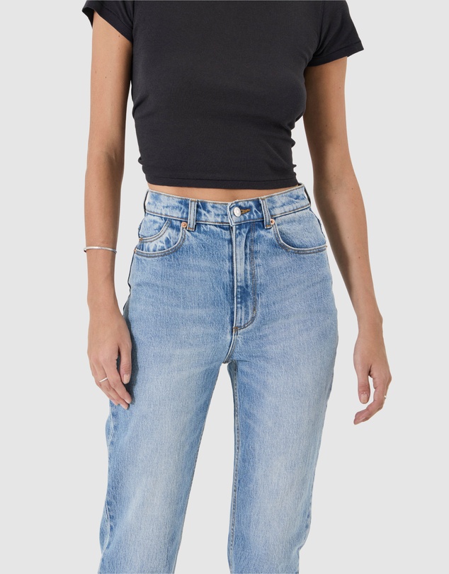 Rolla's - Loulou Straight Jean Long - Lennon Blue