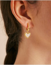 Karen Walker - Flaming Mother of Pearl Hoops