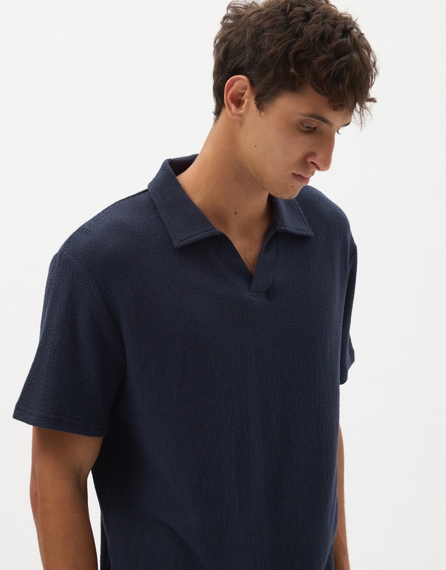 AERE - Boxy Fit Textured Polo