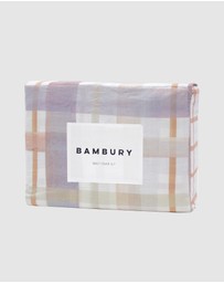 Bambury - Dion Watercolour Check Printed Cotton Quilt Cover Set - Reversible