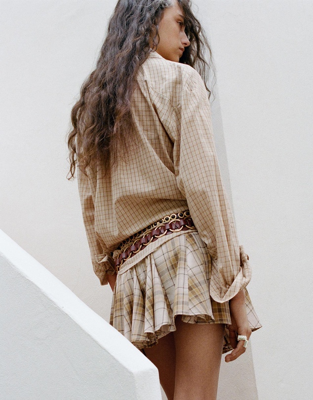 M.N.G - Pleated Check Skirt