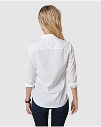 The Fable - White Cotton Poplin Shirt