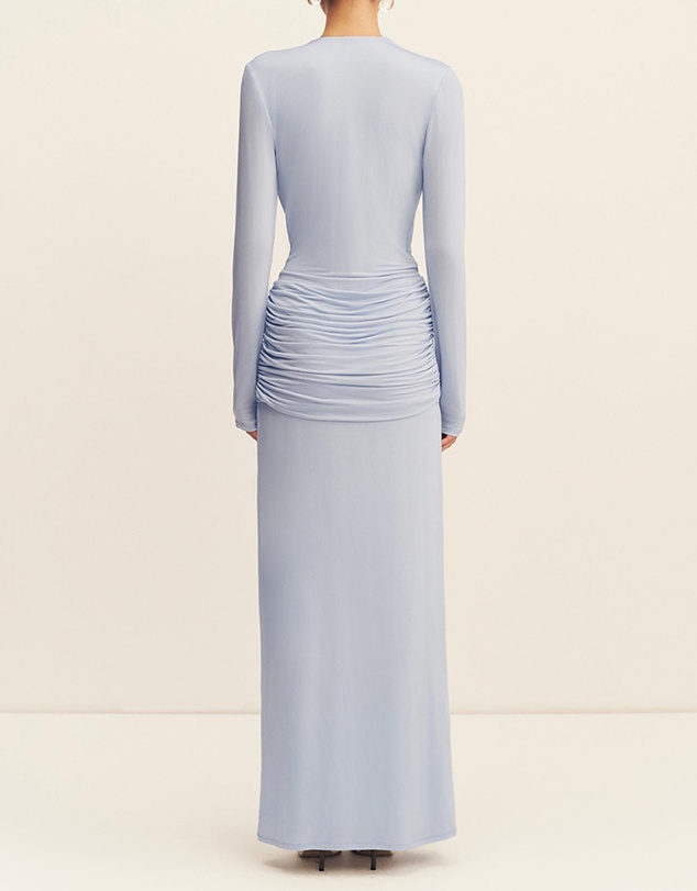 Shona Joy - Miro Long Sleeve Plunged Maxi Dress