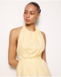 AERE - Tali Linen Cross Back Midi Dress