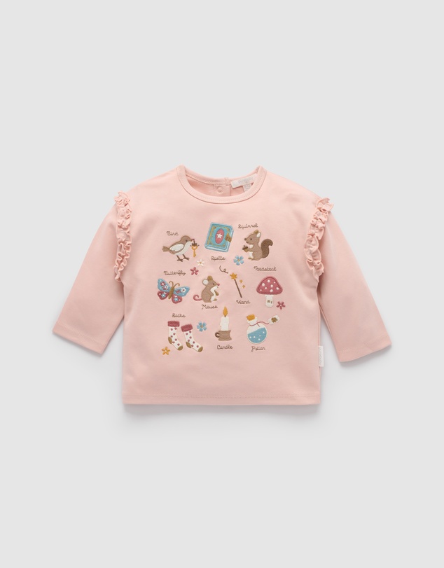 Purebaby - Mouse Thick Ruffle Top -Kids-Babies