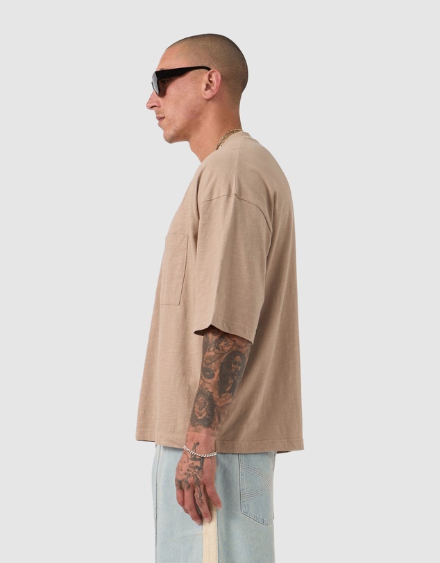 Zanerobe - Cropped Slub Flow Tee Coffee