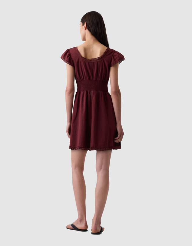 GAP - SS Lace Trim Button Mini Dress