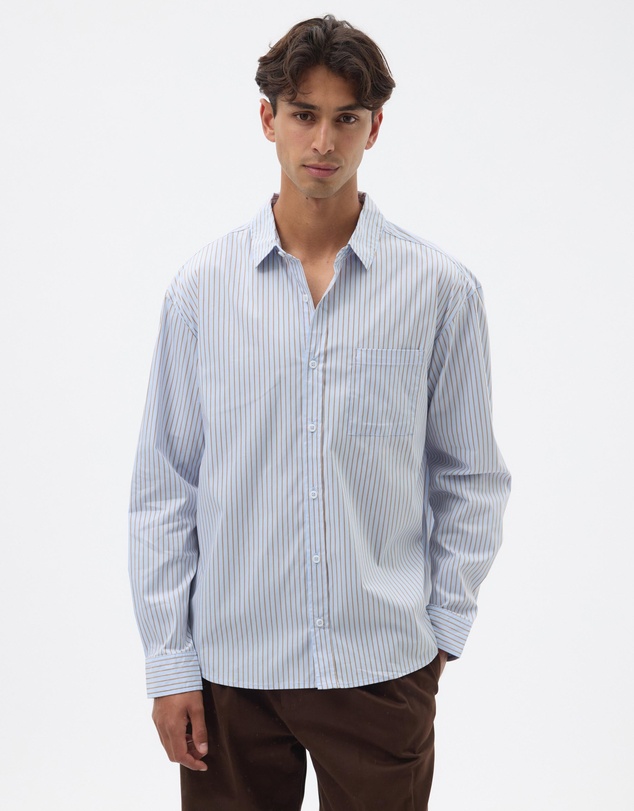AERE - Stripe Cotton Poplin Boxy Shirt
