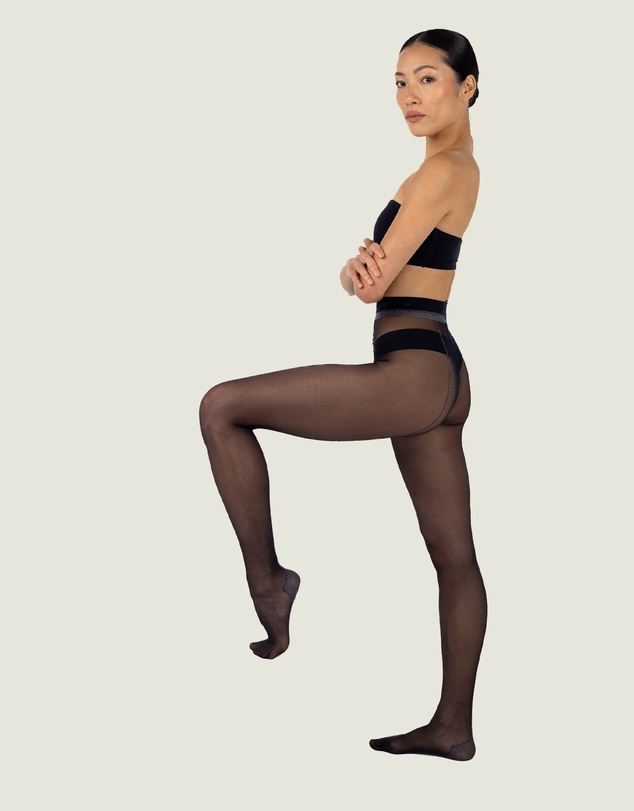 INSTOCK - Gravity — 30 Denier Sheer Glitter Back Seam Tights