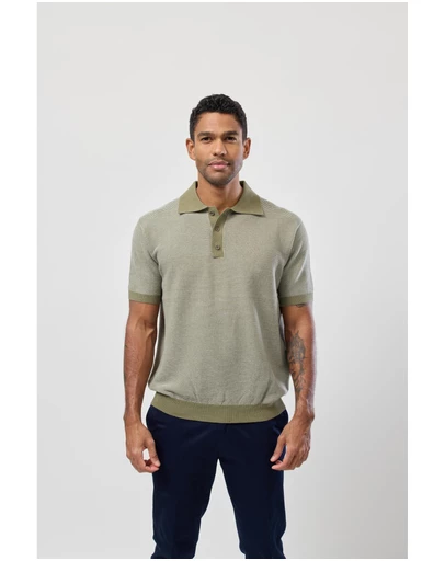 Brooksfield - Stripe Knitted Polo