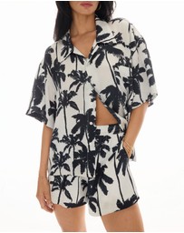 THE TALES - Mono Palm Oversized Silk Shirt