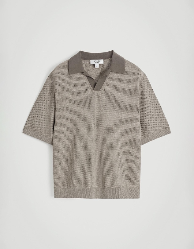 COS - Open-Knit Bouclé Polo Shirt