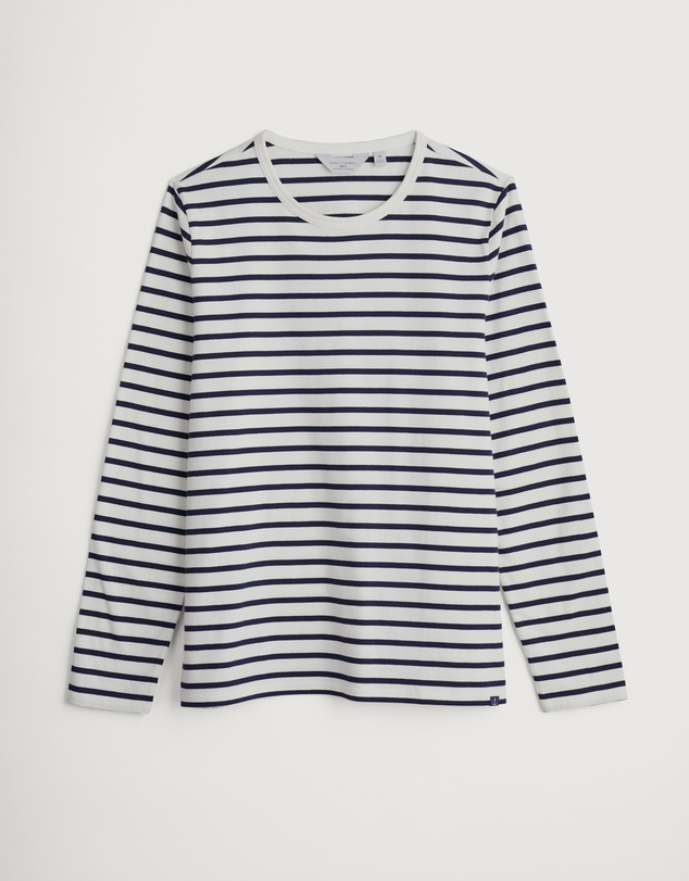 Seasalt - Seasalt Cornwall Navy Crew Neck Sailor Shirt in Organic Cotton