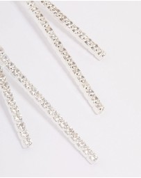 Lovisa - Silver Cubic Zirconia Tassel Drop Earrings
