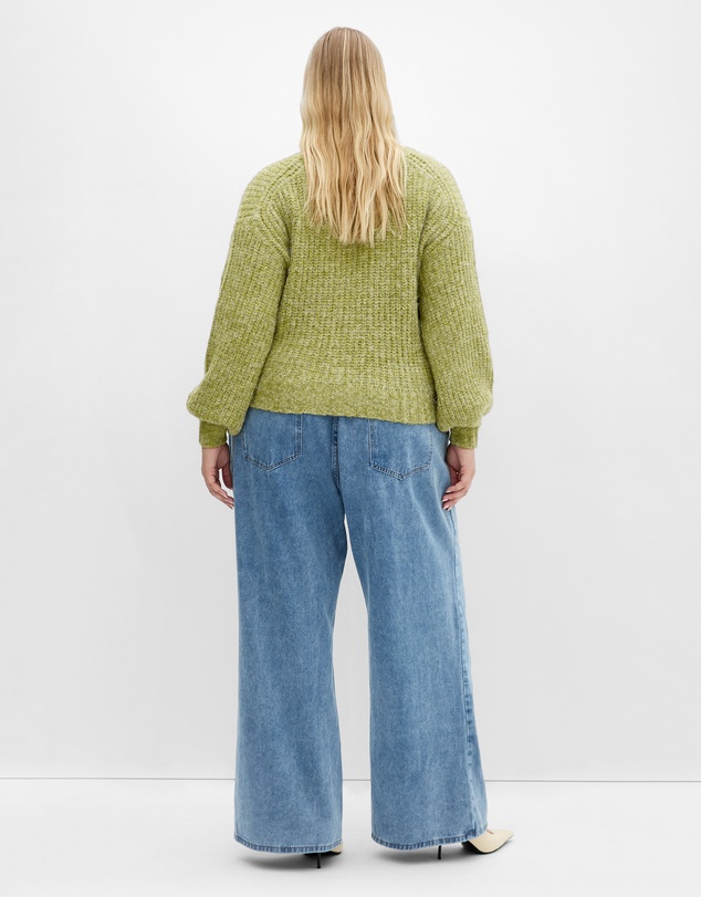 City Chic - Plus size Kiara V Neck Cardigan - matcha