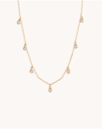 Bianc - Scattered CZ Bezel Drop Necklace