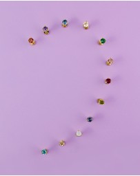 Wanderlust + Co - Birthstone Gold Flat Back Earring - May